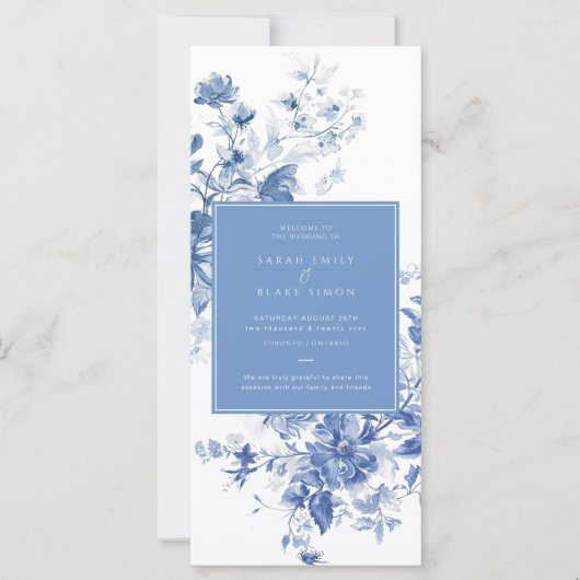 ブルーフランスのトワールフローラ結婚式 プログラムカード (正面)