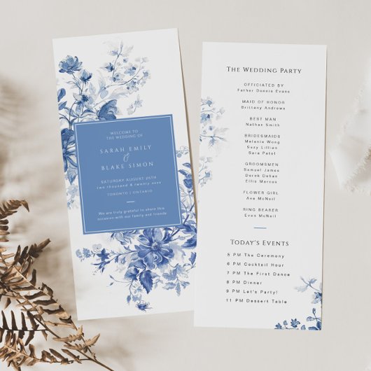 ブルーフランスのトワールフローラ結婚式 プログラムカード