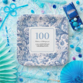 ブルーフランスのトワール100誕生祝い ペーパープレート (パーティー)