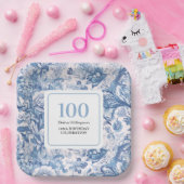 ブルーフランスのトワール100誕生祝い ペーパープレート (パーティー)