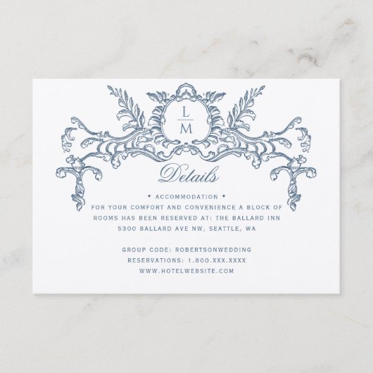 ブルーフランスのバ華美ロケ結婚の詳細 エンクロージャーカード (正面)