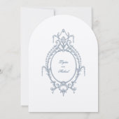 ブルーフランスのバ華美ロック結婚式招待状 招待状 (裏面)