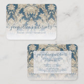 ブルーフランスのフローラエレガントヴィンテージウッドダマスク 名刺 (正面/裏面)