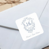 ブルーフランスのフローラクレスト甘い16誕生日パーティー スクエアシール