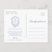 ブルーフランスのフローラクレスト結婚の写真ありがとう ポストカード