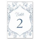 ブルーフランスのフローラビクトリアンブライダルシャワーフラット テーブルナンバー (正面)