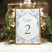 ブルーフランスのフローラビクトリアンブライダルシャワーフラット テーブルナンバー