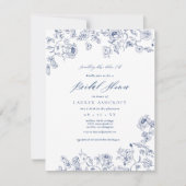 ブルーフランスのフローラブライダルシャワーパーティの招待状 招待状 (正面)