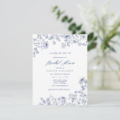 ブルーフランスのフローラブライダルシャワーパーティの招待状 招待状 (スタンド正面)