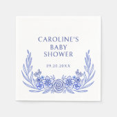 ブルーフランスのフローラボーイ赤ちゃんシャワー スタンダードカクテルナプキン (正面)