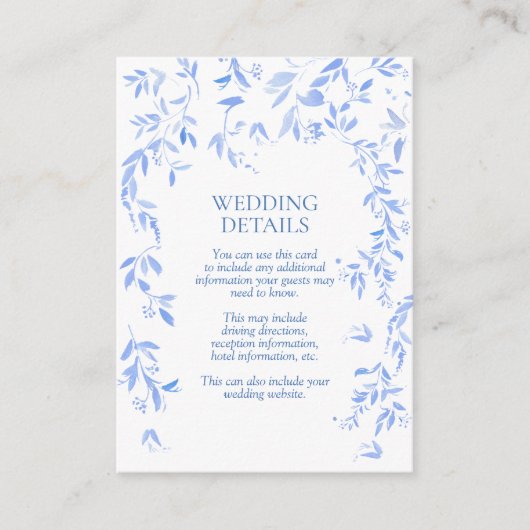 ブルーフランスのフローラボ結婚タニカル詳細 エンクロージャーカード (正面)