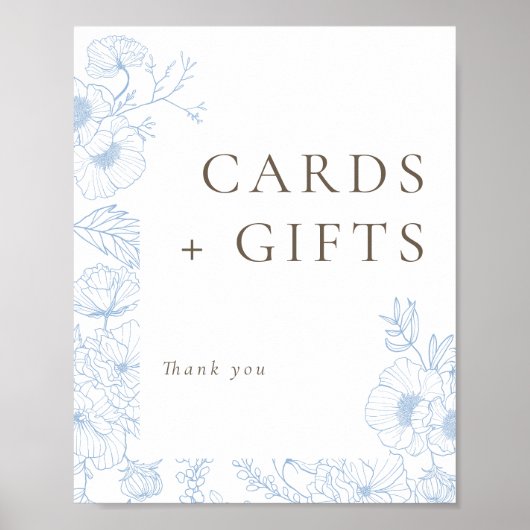 ブルーフランスのフローララインアートカード&ギフト ポスター (正面)