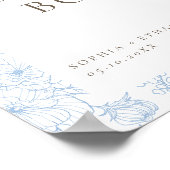 ブルーフランスのフローララインアートゲストブックポスター ポスター (角)