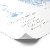 ブルーフランスのフローララインアートシグネチャードリンク ポスター (角)