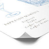 ブルーフランスのフローララインアートシグネチャードリンク ポスター (角)