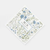 ブルーフランスのフローラ結婚のカクテルナプキンス スタンダードランチョンナプキン (角)