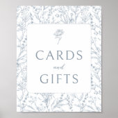 ブルーフランスのフローラ結婚のカードのギフトポスター ポスター (正面)