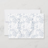 ブルーフランスのフローラ食事の選択RSVPカード 出欠カード (裏面)