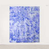 ブルーフランスのホワイトトイレチノワスリー素朴スタイル タペストリー (正面)