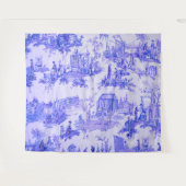 ブルーフランスのホワイトトイレチノワセリースタイル素朴 タペストリー (正面(横))