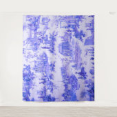 ブルーフランスのホワイトトイレチノワセリースタイル素朴 タペストリー (正面)