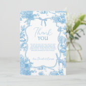 ブルーフランスのホワイトトイレデジュイベアーベイビーシャワー サンキューカード (スタンド正面)