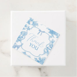 ブルーフランスのホワイトトイレデジュイベアーベイビーシャワー フェイバータグ