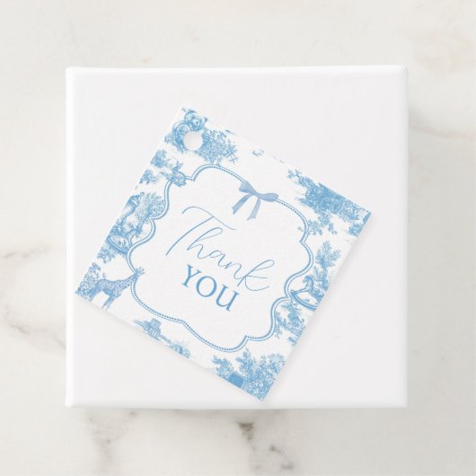 ブルーフランスのホワイトトイレデジュイベアーベイビーシャワー フェイバータグ (インサイチュ)