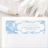 ブルーフランスのホワイトトイレデジュイベアーベイビーシャワー ラベル (インサイチュ)