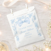 ブルーフランスのボウタイトイレフラワー男の赤ちゃんシャワー フェイバーバッグ (クリップ留めされた状態)