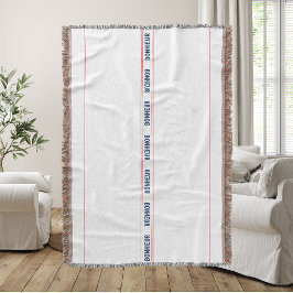 ブルーフランスのボヌール&レッドストライプの スローブランケット