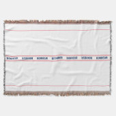 ブルーフランスのボヌール&レッドストライプの スローブランケット (正面)