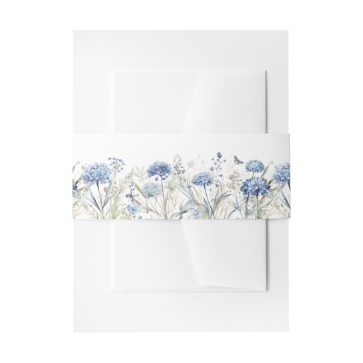 ブルーフランスのワイルドフラワーメドウ招待状 招待状ベリーバンド (正面例)