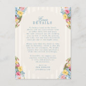 ブルーフランスのヴィンテージフローラブケ結婚の詳細 エンクロージャーカード (正面)