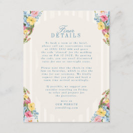 ブルーフランスのヴィンテージフローラブケ結婚の詳細 エンクロージャーカード