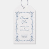 ブルーフランスのヴィンテージフローラ結婚ズ・サンキュー ギフトタグ (裏面)
