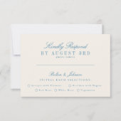 ブルーフランスのヴィンテージモノグラムフローラブーケ 出欠カード (正面)