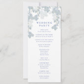 ブルーフランスの花模様の式結婚プログラム (裏面)