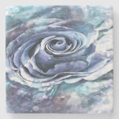 ブルーフランスの薄紫とセルーレ芸術的ンバラ ストーンコースター (正面)