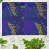 ブルーフランスの「ゼブラ行こう」抽象芸術プリント キッチンタオル (折り畳み)