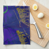 ブルーフランスの「ゼブラ行こう」抽象芸術プリント キッチンタオル (四つ折り)