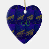 ブルーフランスの「ゼブラ行こう」抽象芸術プリント セラミックオーナメント (右)