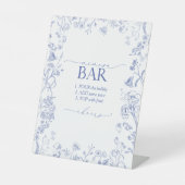 ブルーフランスの&ホワイトシャワビクトリアンーミモザバー 台座サイン (正面)