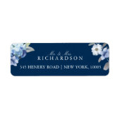 ブルーフランスの&ラベンダーウォーターカラーフローラ結婚ズ ラベル (正面)