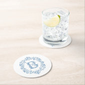 ブルーフランスのBコモノグラムのースター ラウンドペーパーコースター (インサイチュ)