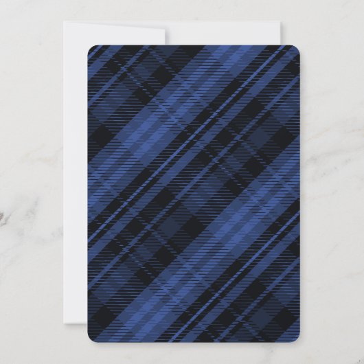 ブルーフランネル霜のビジネス企業のクリスマス 招待状 (裏面)