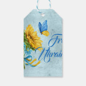 ブルーフリーウクライナサンフラワー&バタフライ ギフトタグ (裏面)