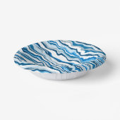 ブルーフルフィルドアートマーブルポー絵画ズストライプ ペーパーボウル (傾斜あり)