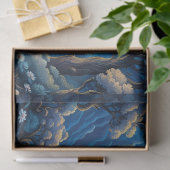 ブルーフルムーンに白いユニコーン 薄葉紙 (ギフト)