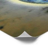 ブルーフルムーンハロウィーンの魔女 ポスター (角)